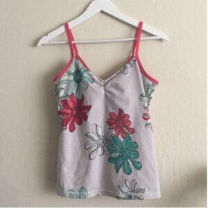 Vintage Rare Lululemon Ujjayi Floral & Logo Print Tank 8